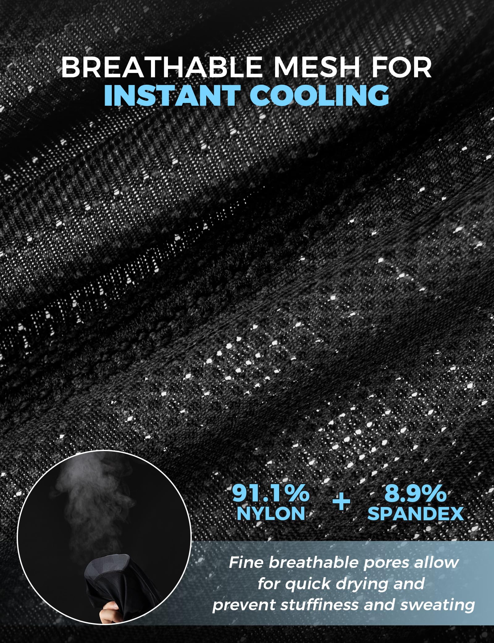 ROCKBROS mesh fabric closeup showing breathable texture and airflow