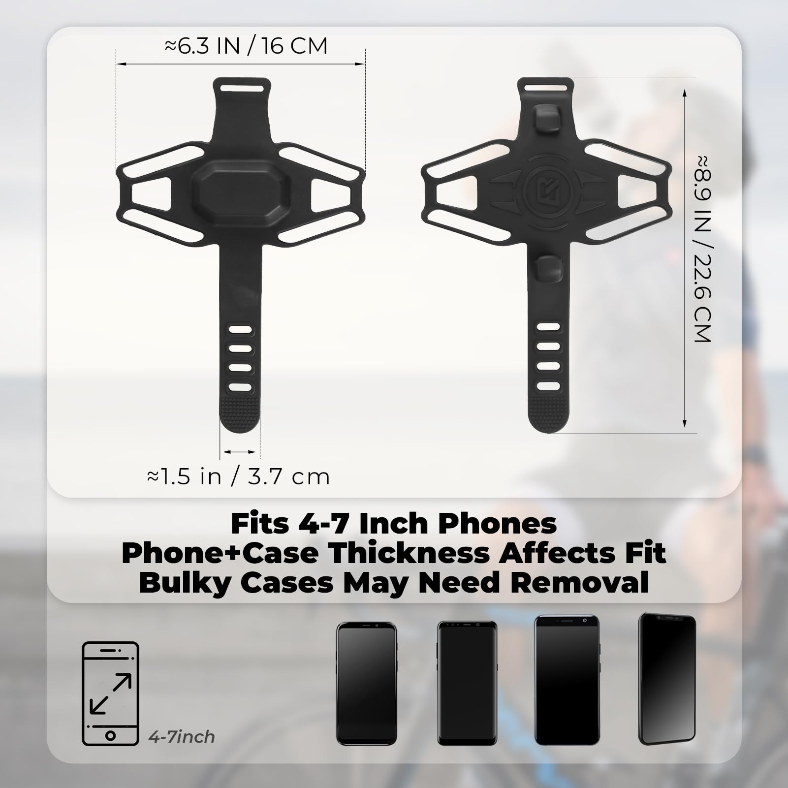 ROCKBROS side angle of mount with phone showing clear screen visibility