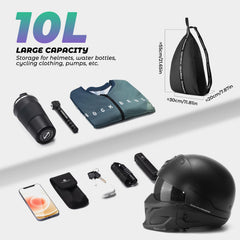 ROCKBROS side view showing reinforced zipper and top carry handle for convenience