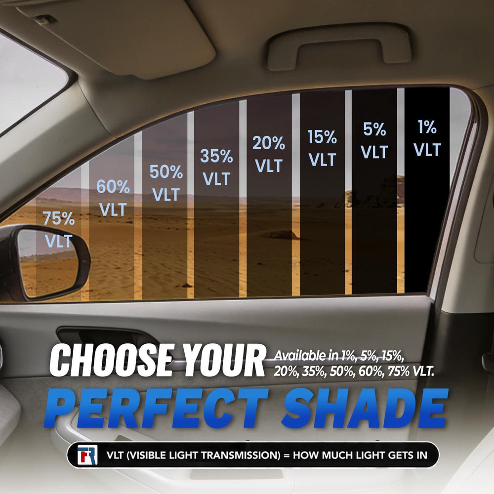 RockRose film on curved side window showing shrink-fit for contours