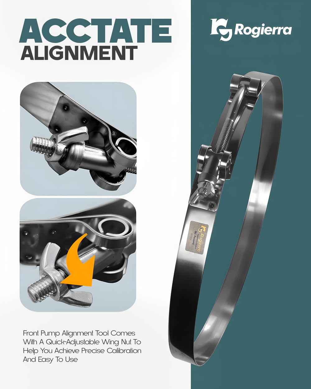 Rogierra tool mounted on GM front pump demonstrating accurate alignment benefit