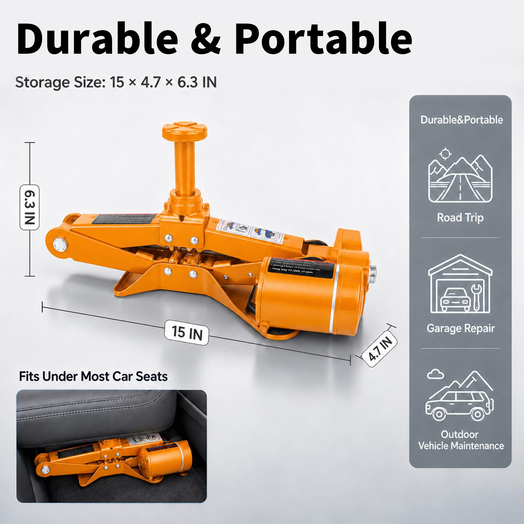 ROGTZ product label close-up detailing 2-ton capacity and safety auto-stop