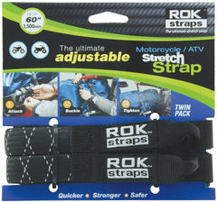 ROK Straps front view showing black reflective strap and buckle, protects paint