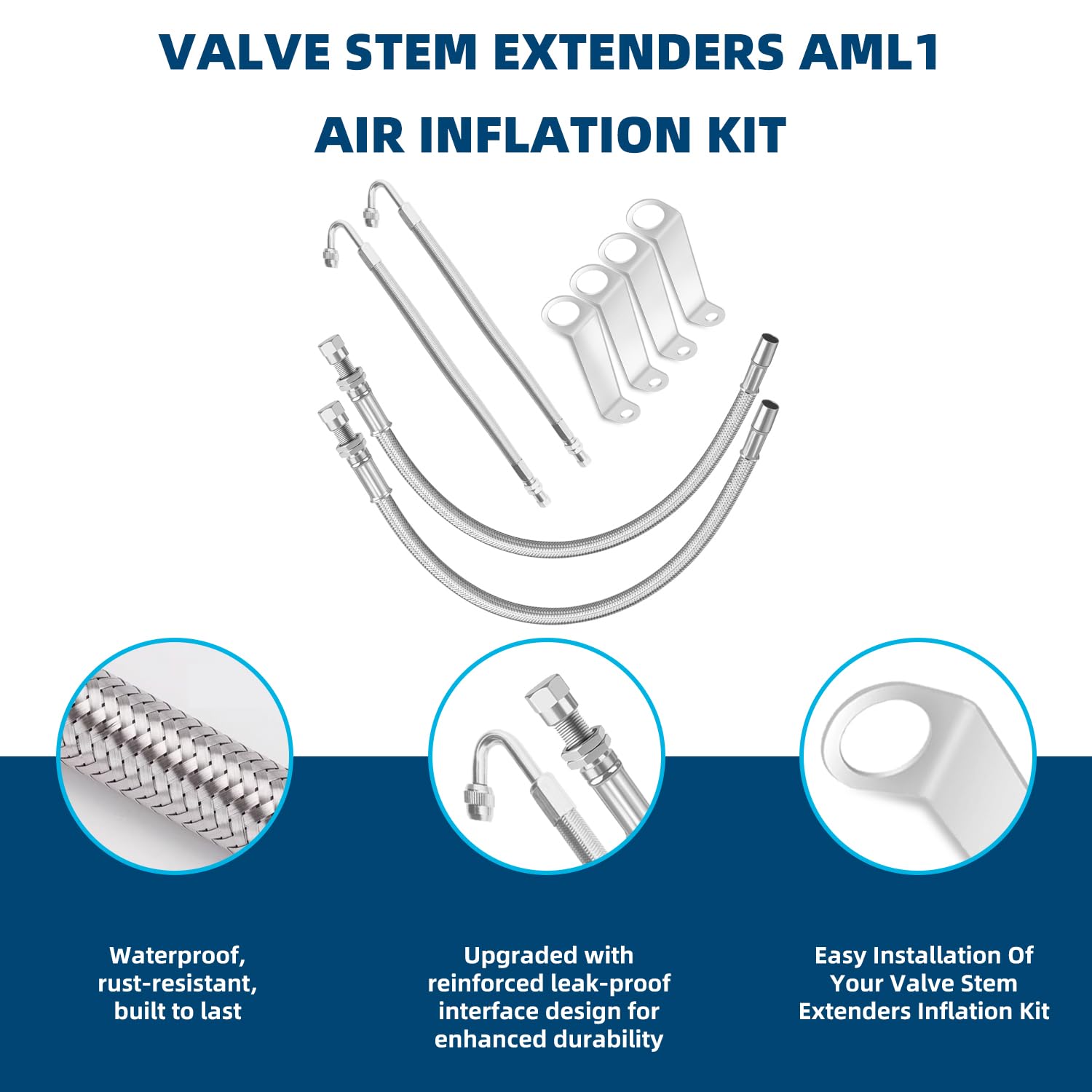 Rolkely stainless braided inner extension detail for durable leak resistance