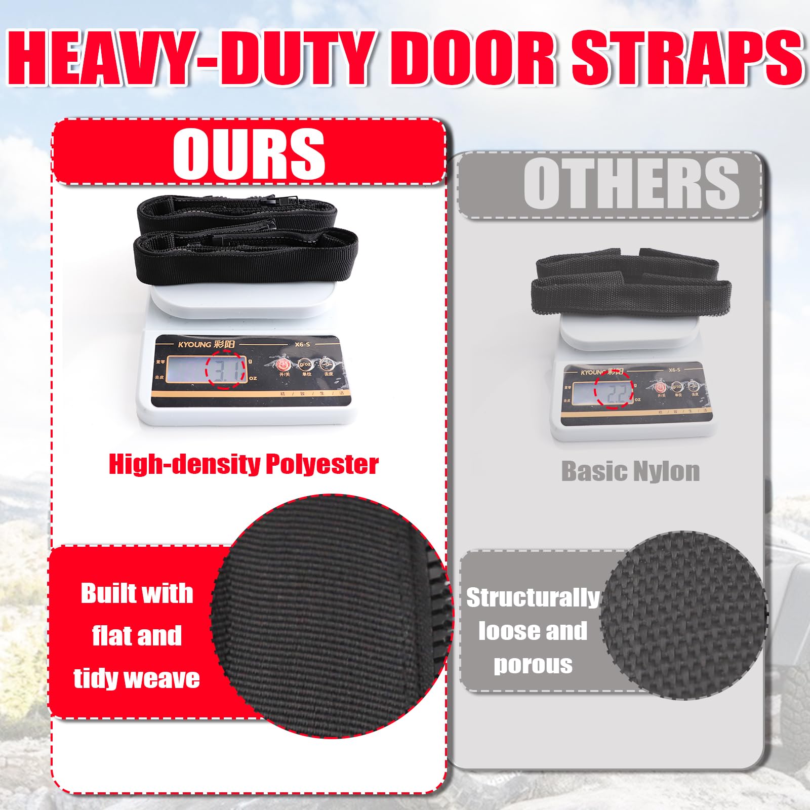 ROMASO polyester weave detail highlighting tough fabric that resists abrasion