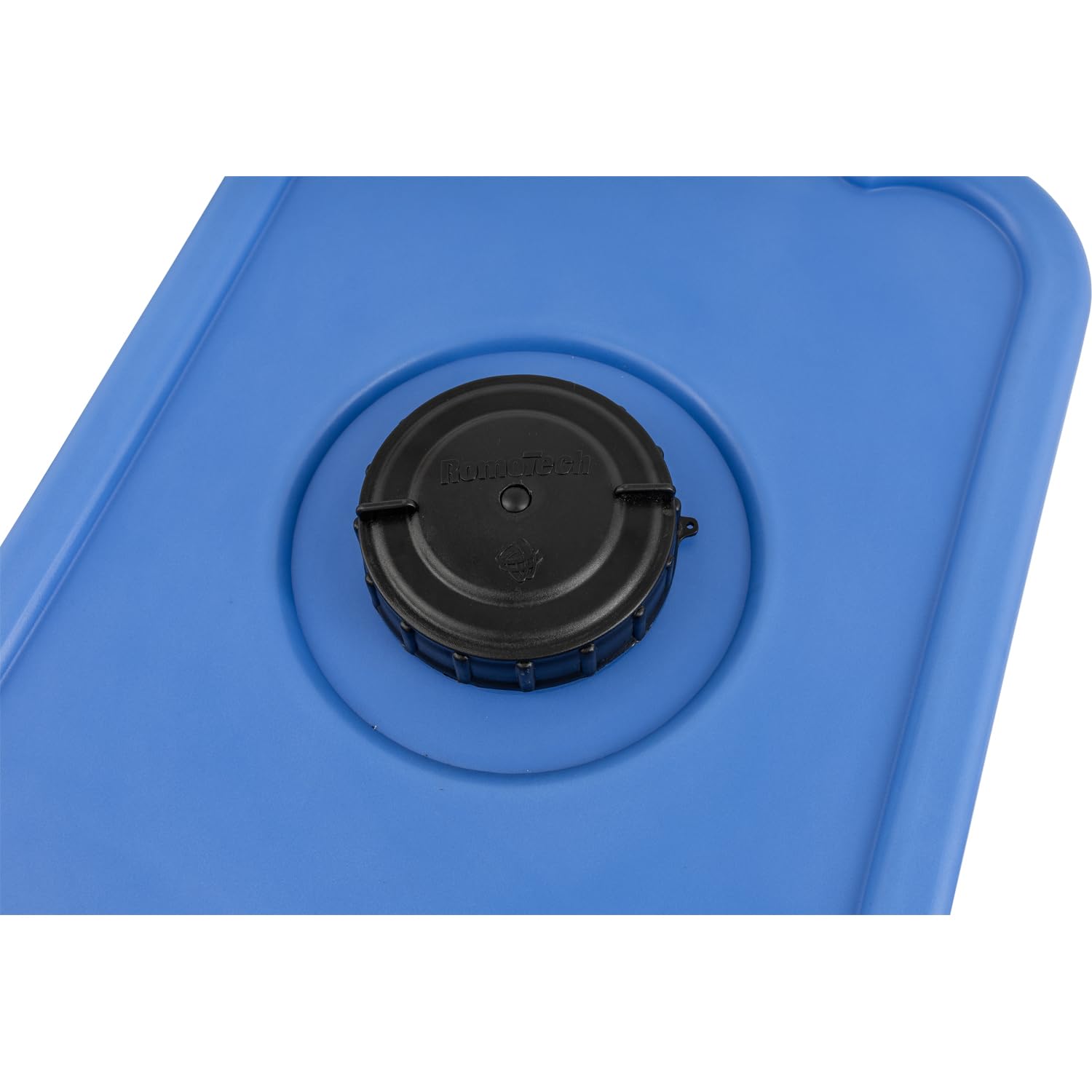 RomoTech side view with molded gallon markings for quick level checks