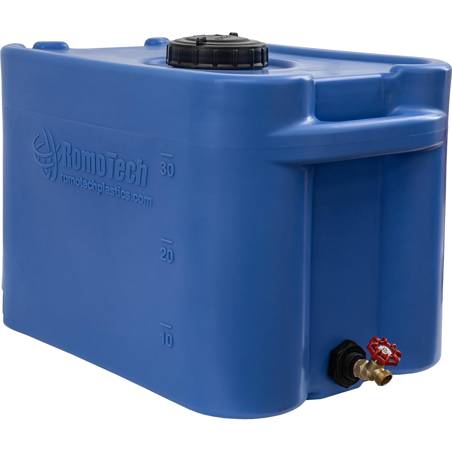 RomoTech two tanks stacked vertically to save floor space and organize supplies