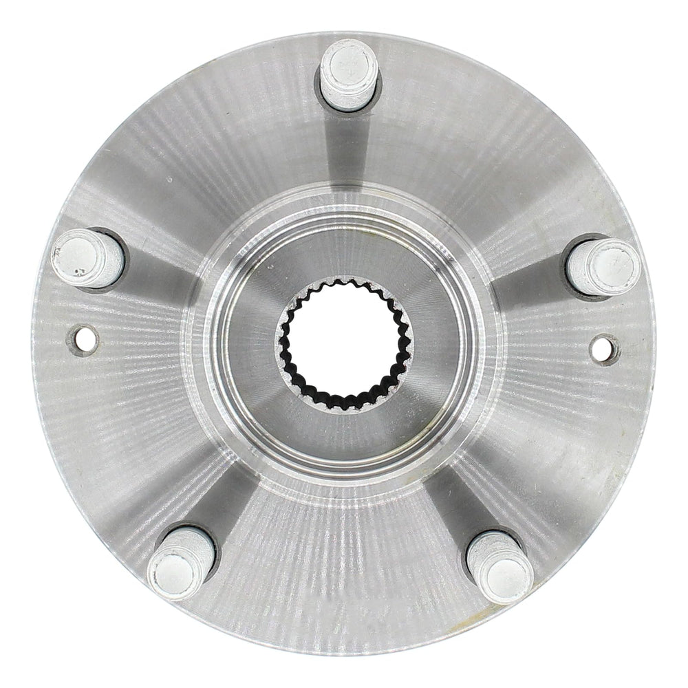 Roneeson hub installed on vehicle front left demonstrating restored wheel alignment benefit