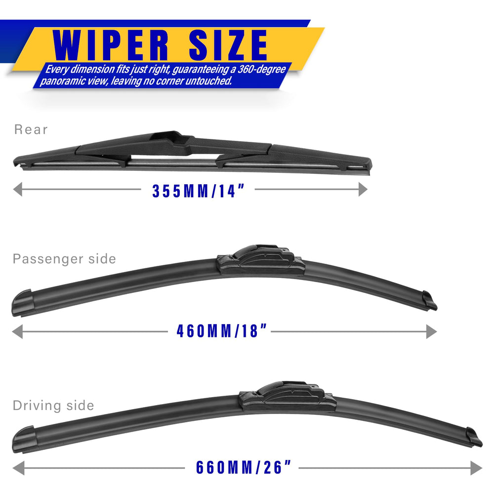 Rooppa blades 26, 18, 14 displayed for quick sizing benefit
