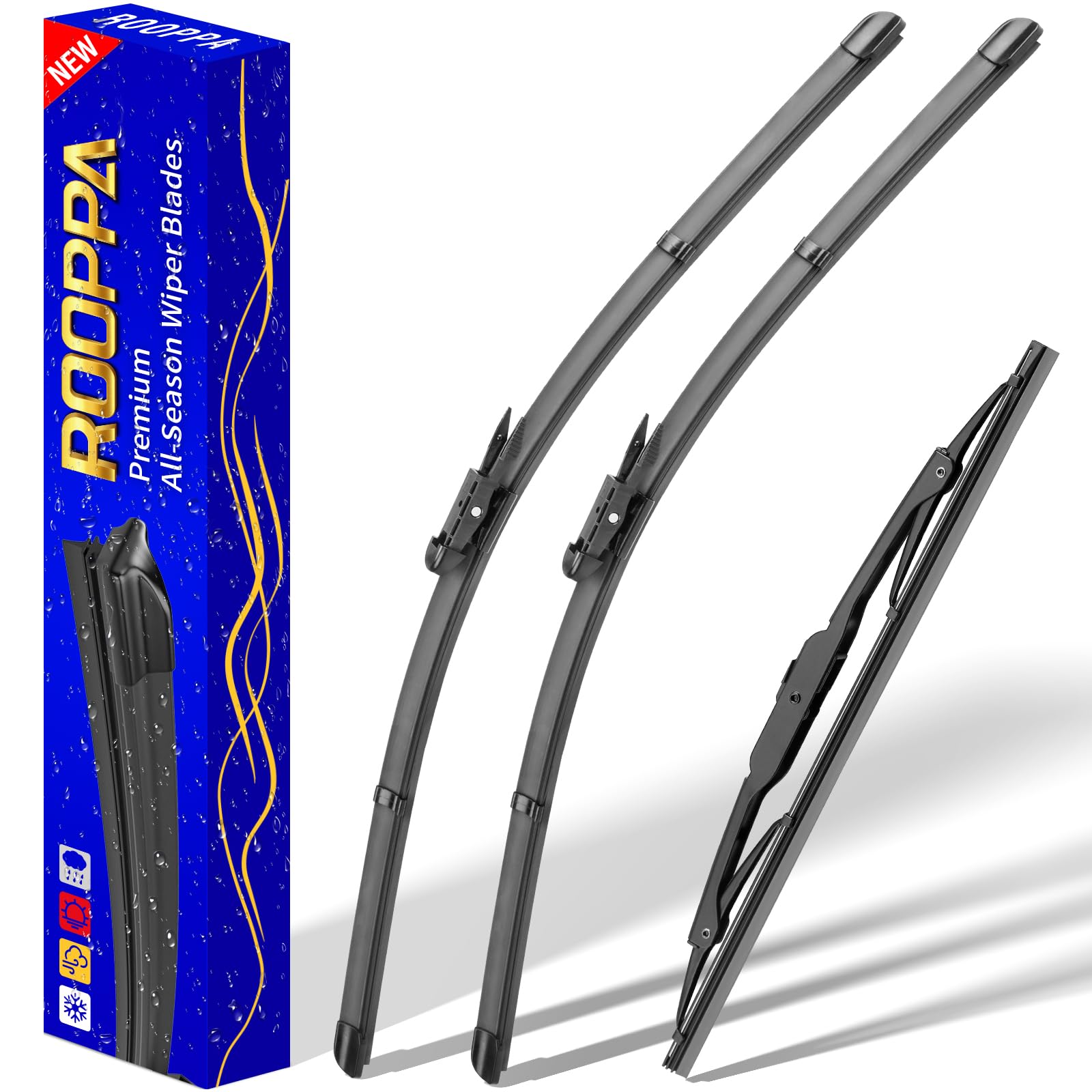 Rooppa front packaging showing the full 3-piece set and easy fit benefits
