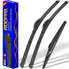 Rooppa front packaging view showing three replacement wiper blades and benefits