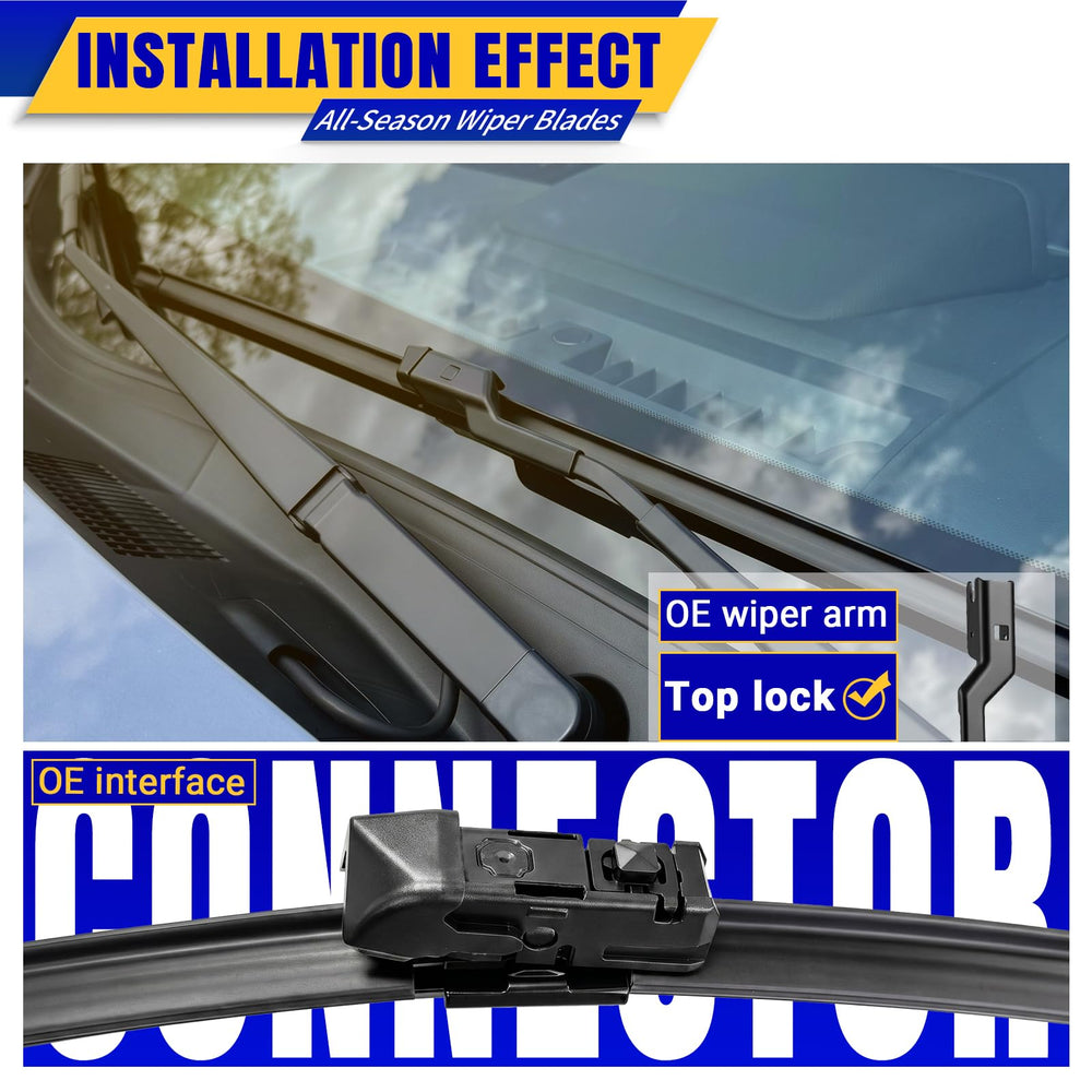 Rooppa blades installed on a BMW windshield providing clear visibility benefit