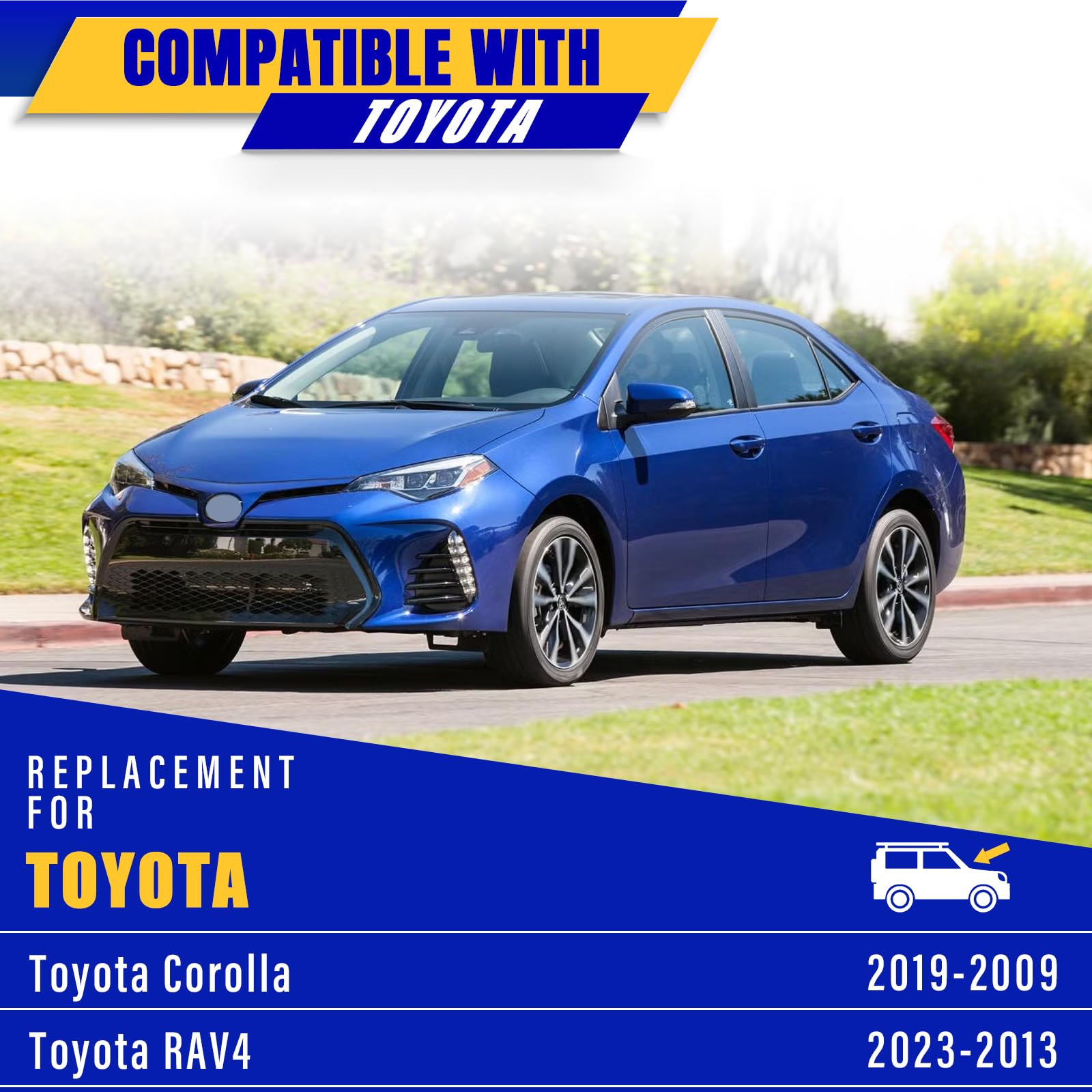 Rooppa blade installed on Corolla passenger side showing streak-free wipe benefit