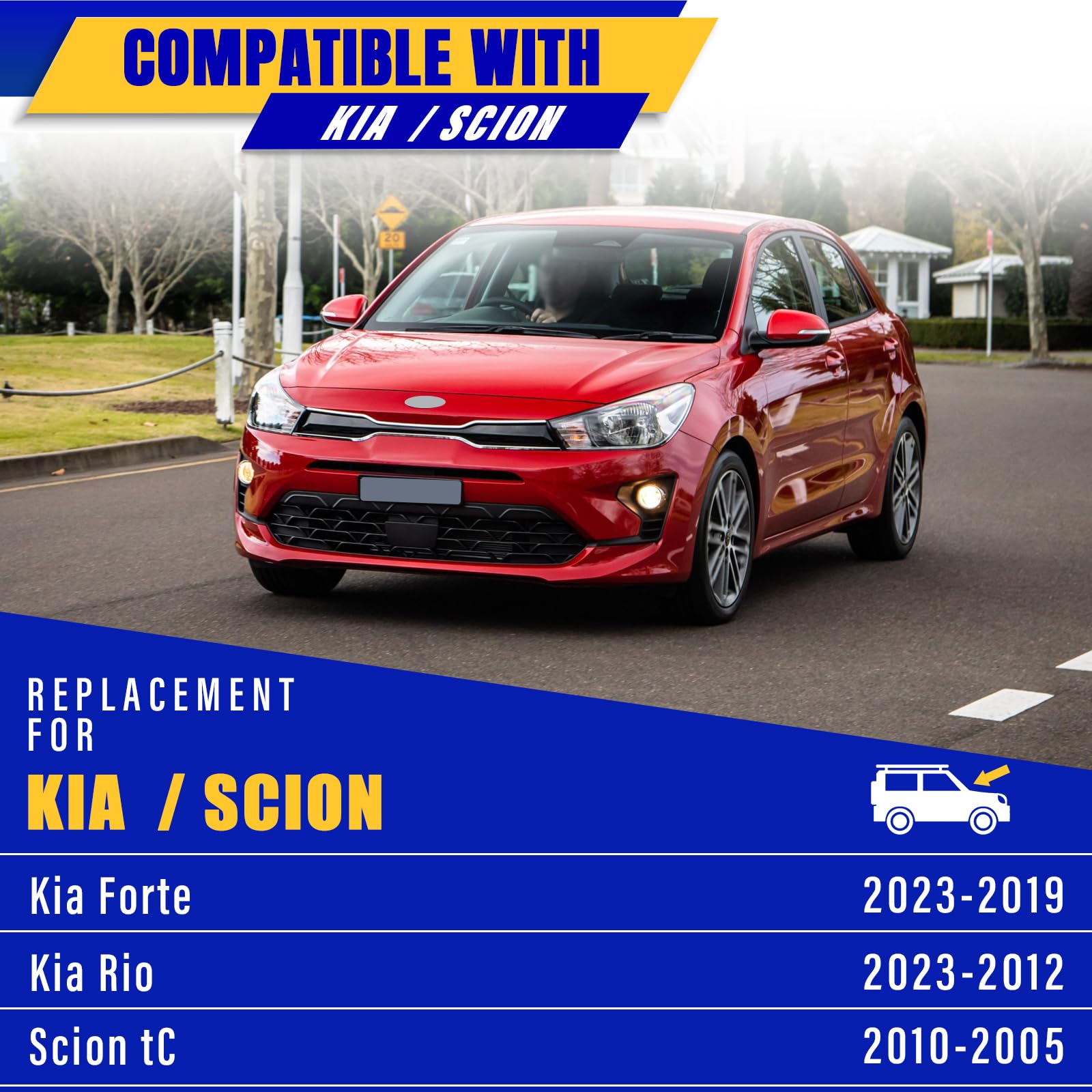 Rooppa blades installed on Kia Forte windshield showing improved wet visibility