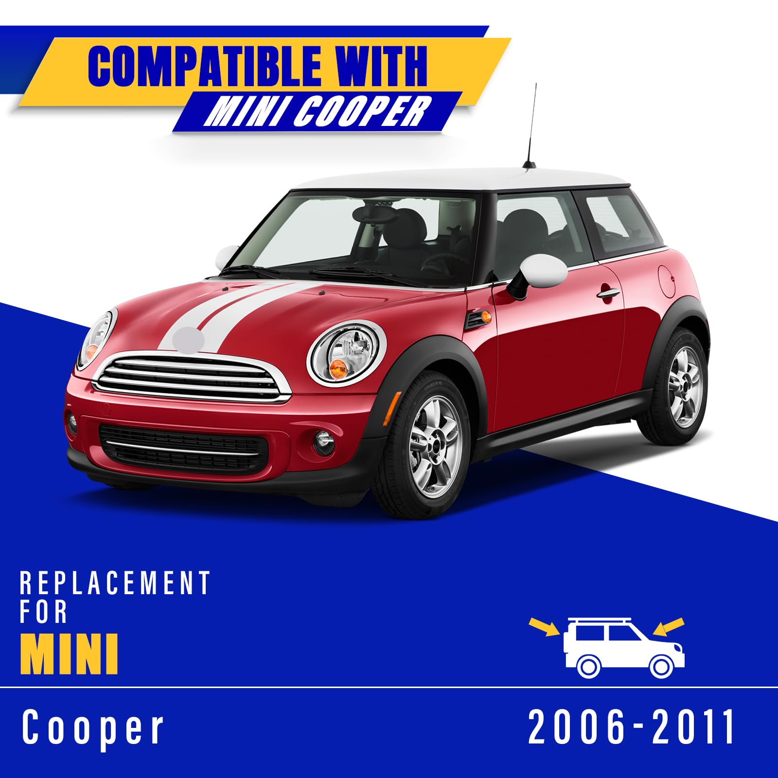 Rooppa rear blade on Mini Cooper hatch for improved rear visibility