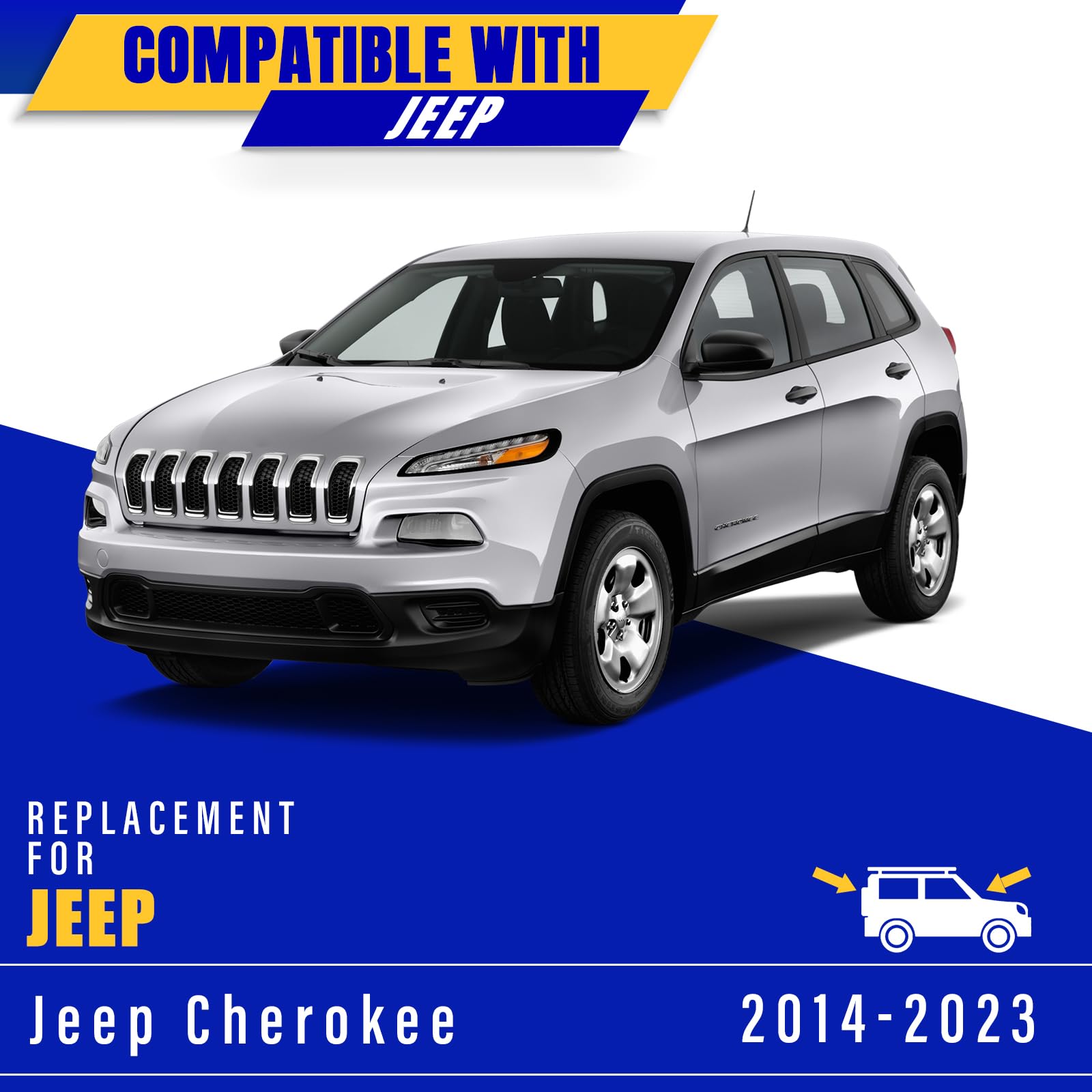 Rooppa rear blade fitted to Cherokee tailgate for better rear visibility