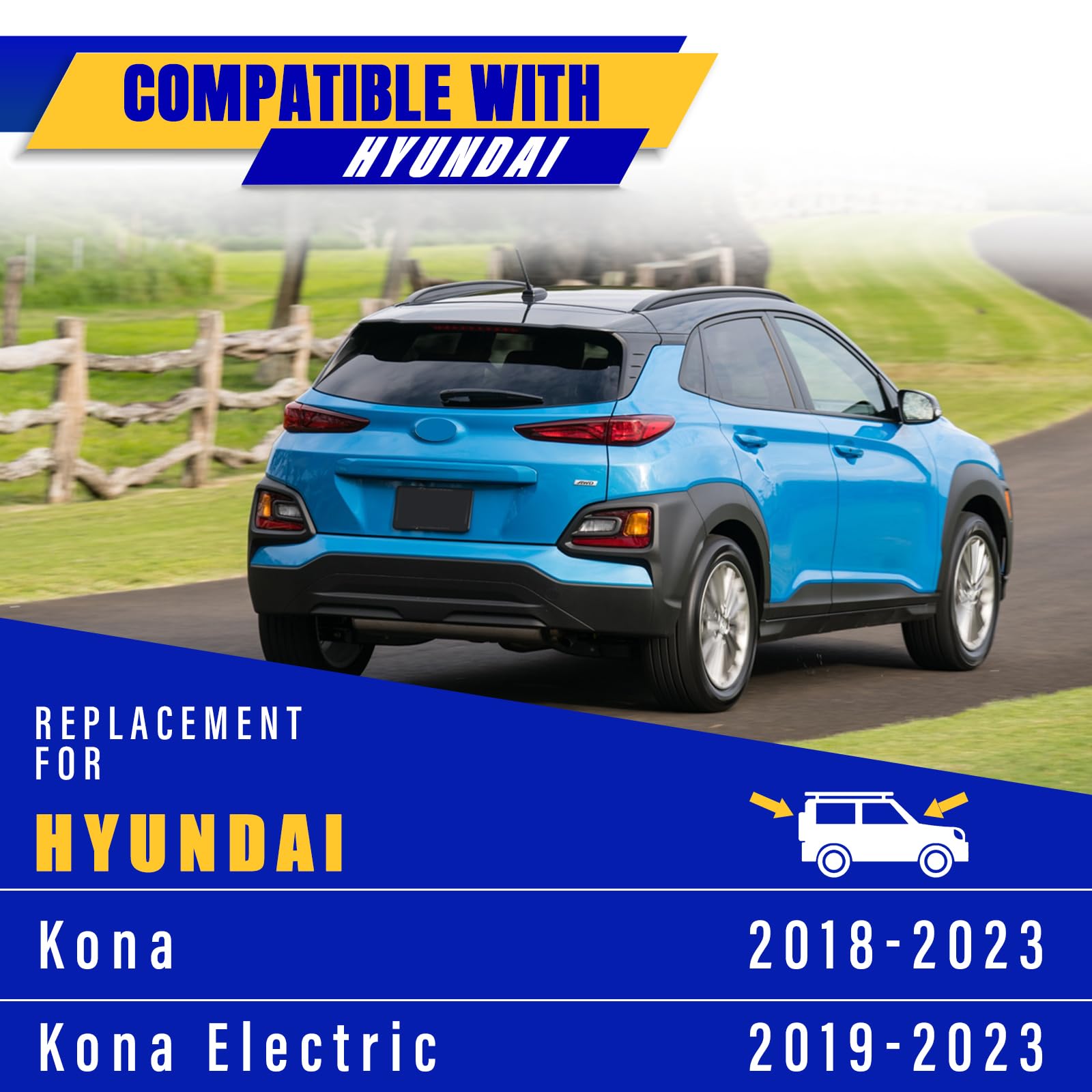 Rooppa blades installed on Hyundai Kona demonstrating restored windshield clarity