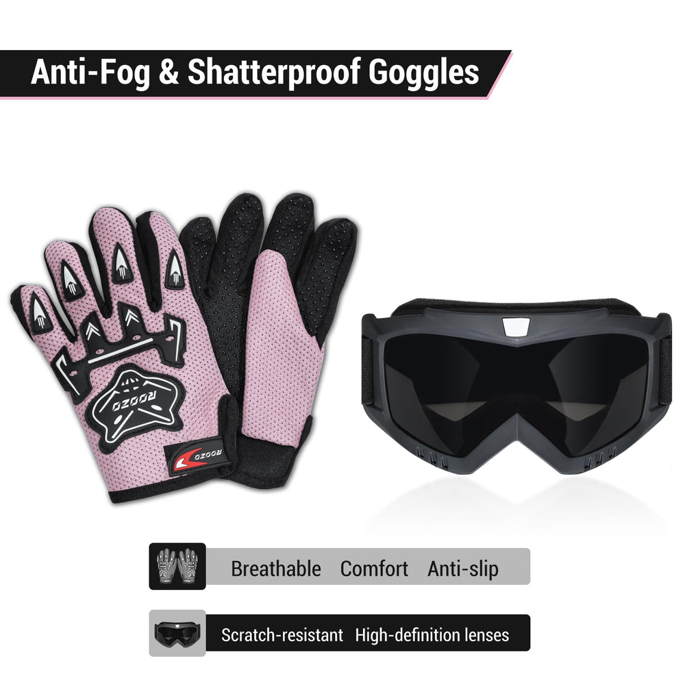 ROOZO packaged set with helmet, goggles, gloves ready to gift