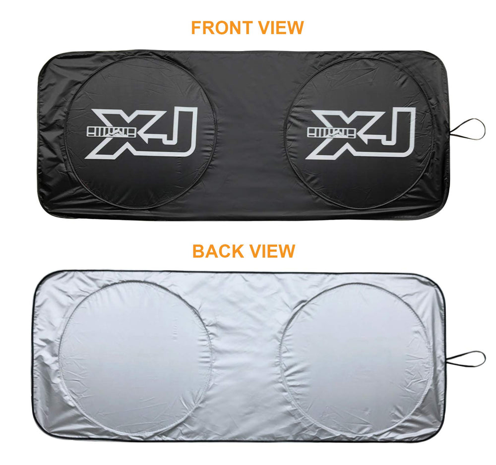 Rorex sunshade beside steering wheel for clear size and scale reference