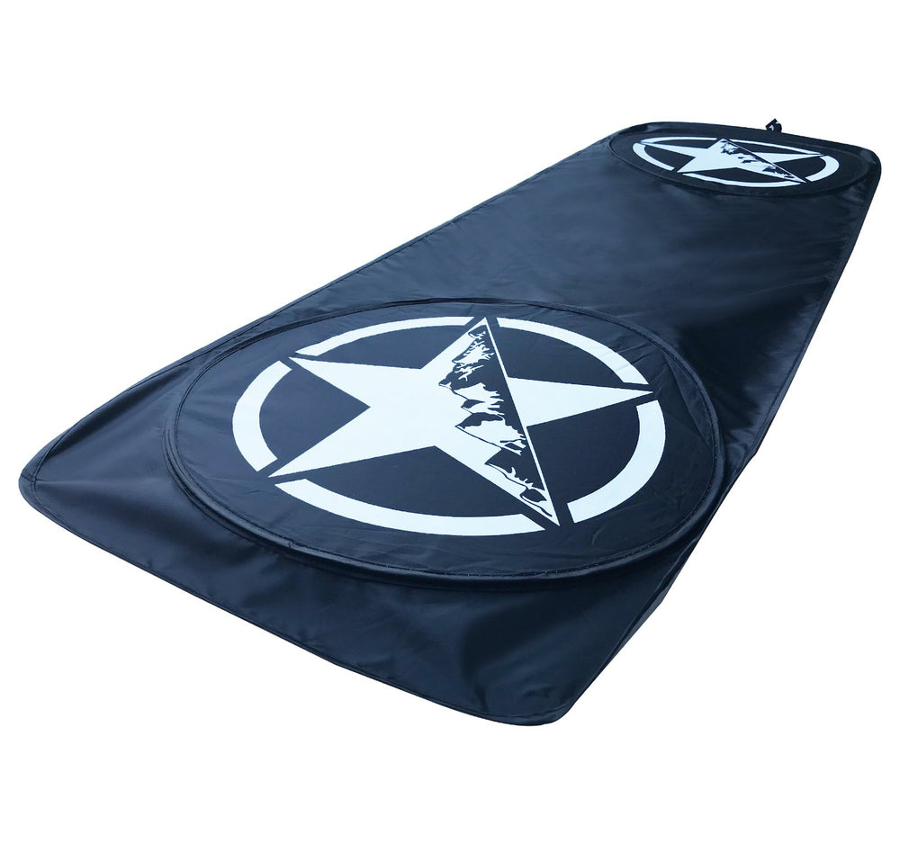 Rorex sunshade folded into supplied pouch, compact storage saves space