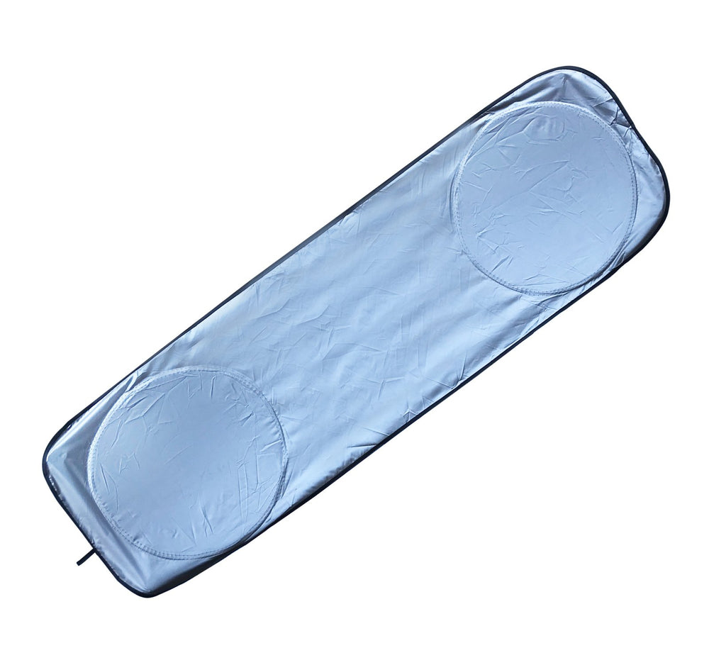 Rorex sunshade in lifestyle campground setting, maintains cooler parked cabin