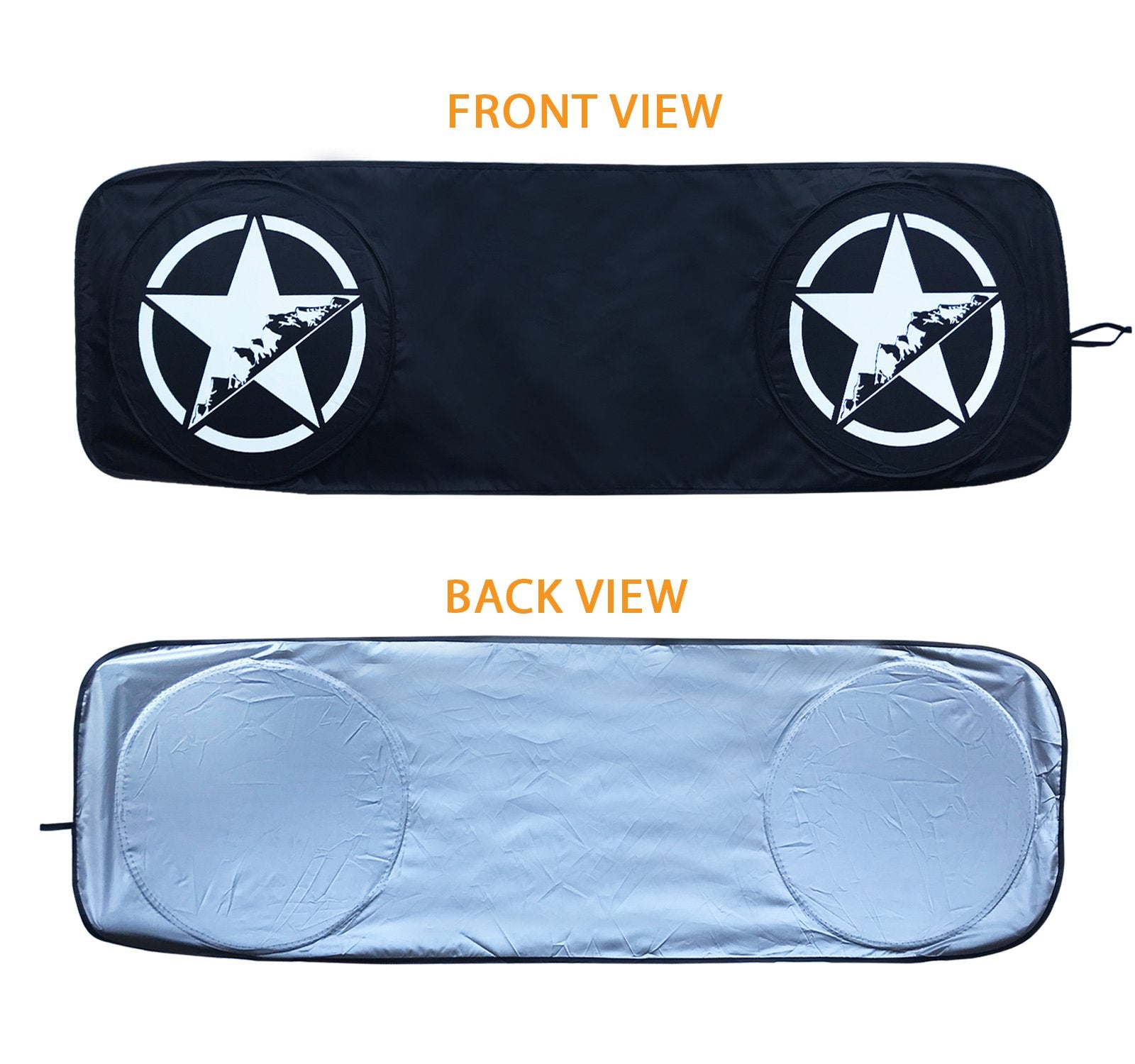 Rorex sunshade beside hand for scale, compact foldable design shown
