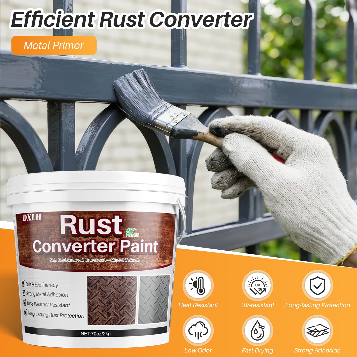 Rosemeek closeup gray coating texture highlighting protective durable finish benefit