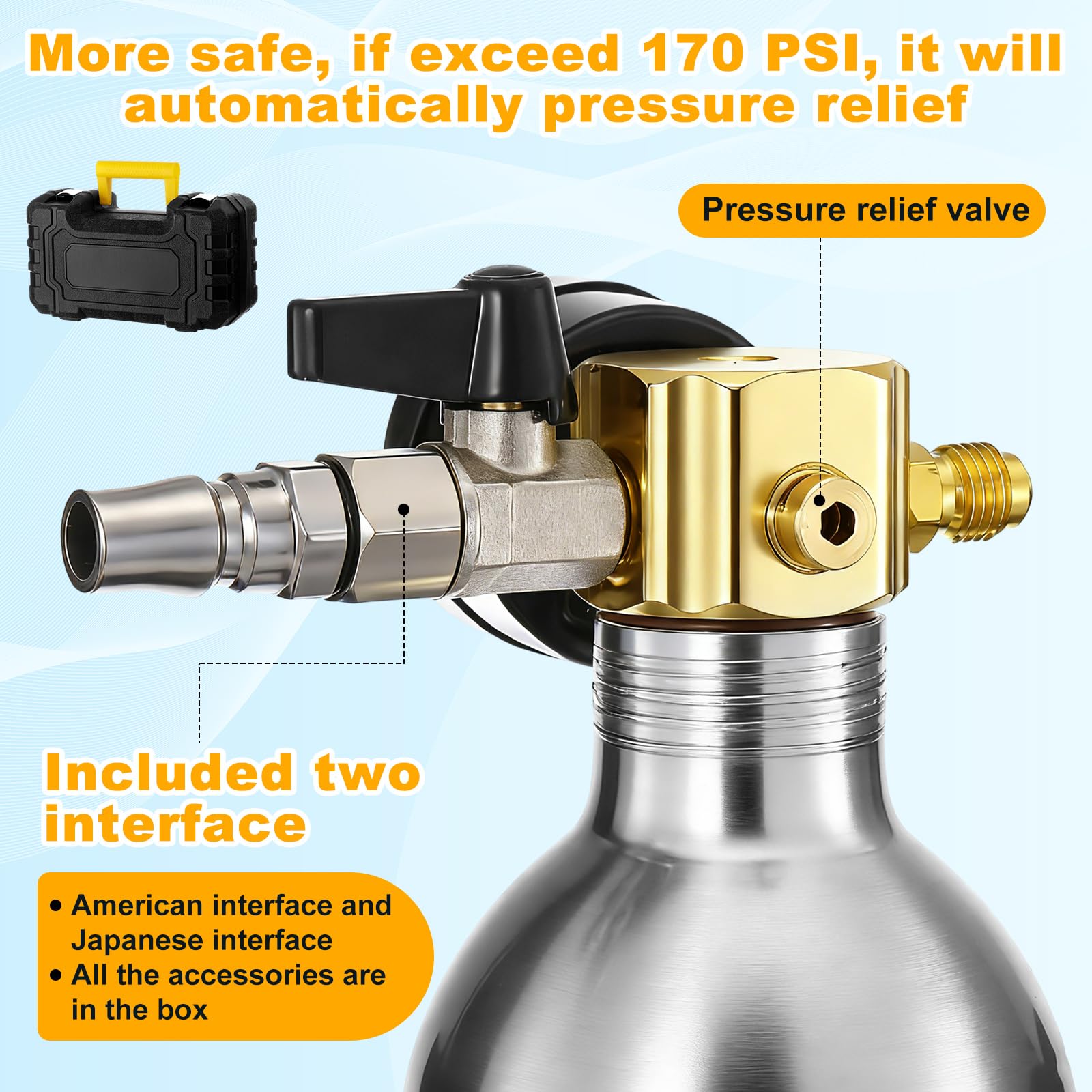 Rossesay 35.4-inch hose with adapters arranged for quick system connections