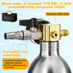 Rossesay 35.4-inch hose with adapters arranged for quick system connections