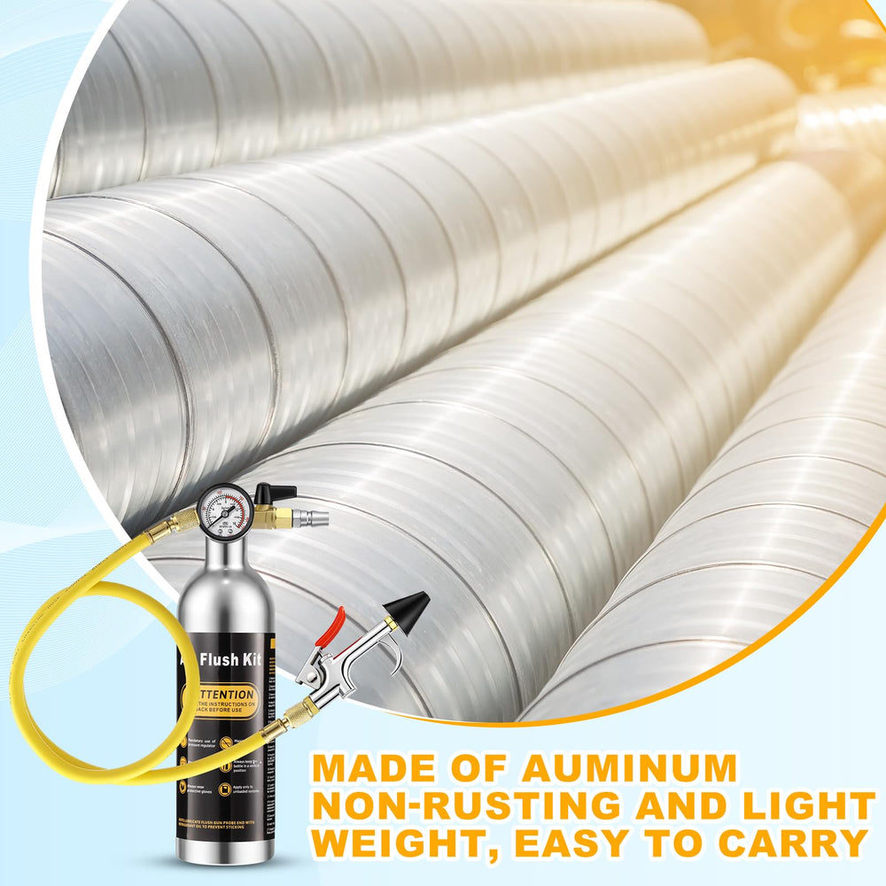 Rossesay kit attached to automotive AC line demonstrating efficient in-field flushing