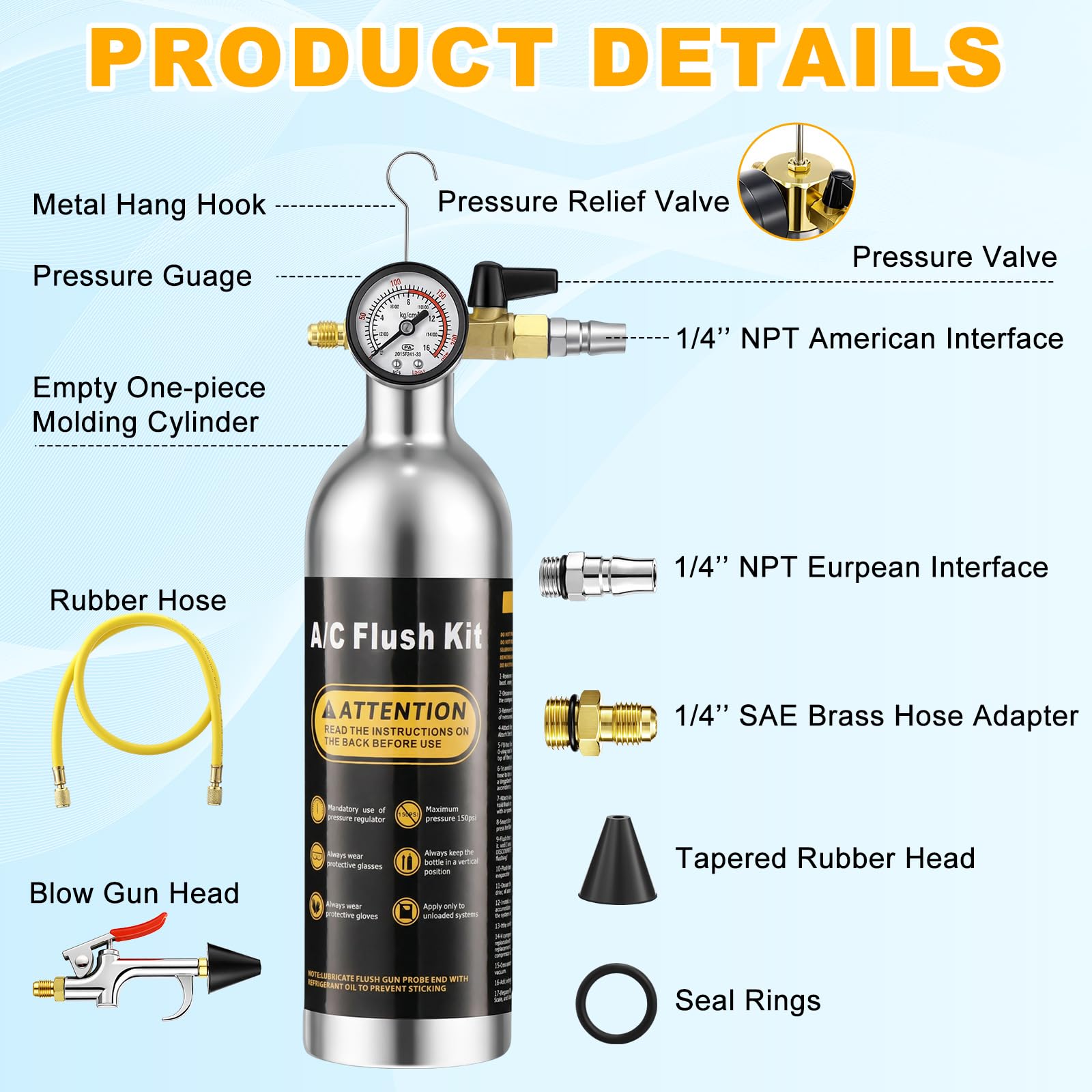Rossesay rubber conical flushing head detail creating a secure seal to prevent back-spray