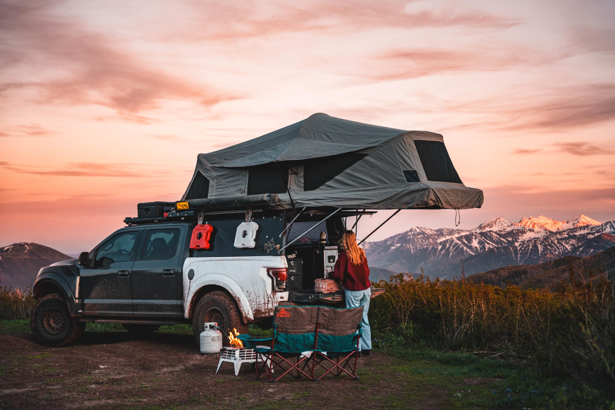 RotopaX at campsite being filled showing portable water access and convenience