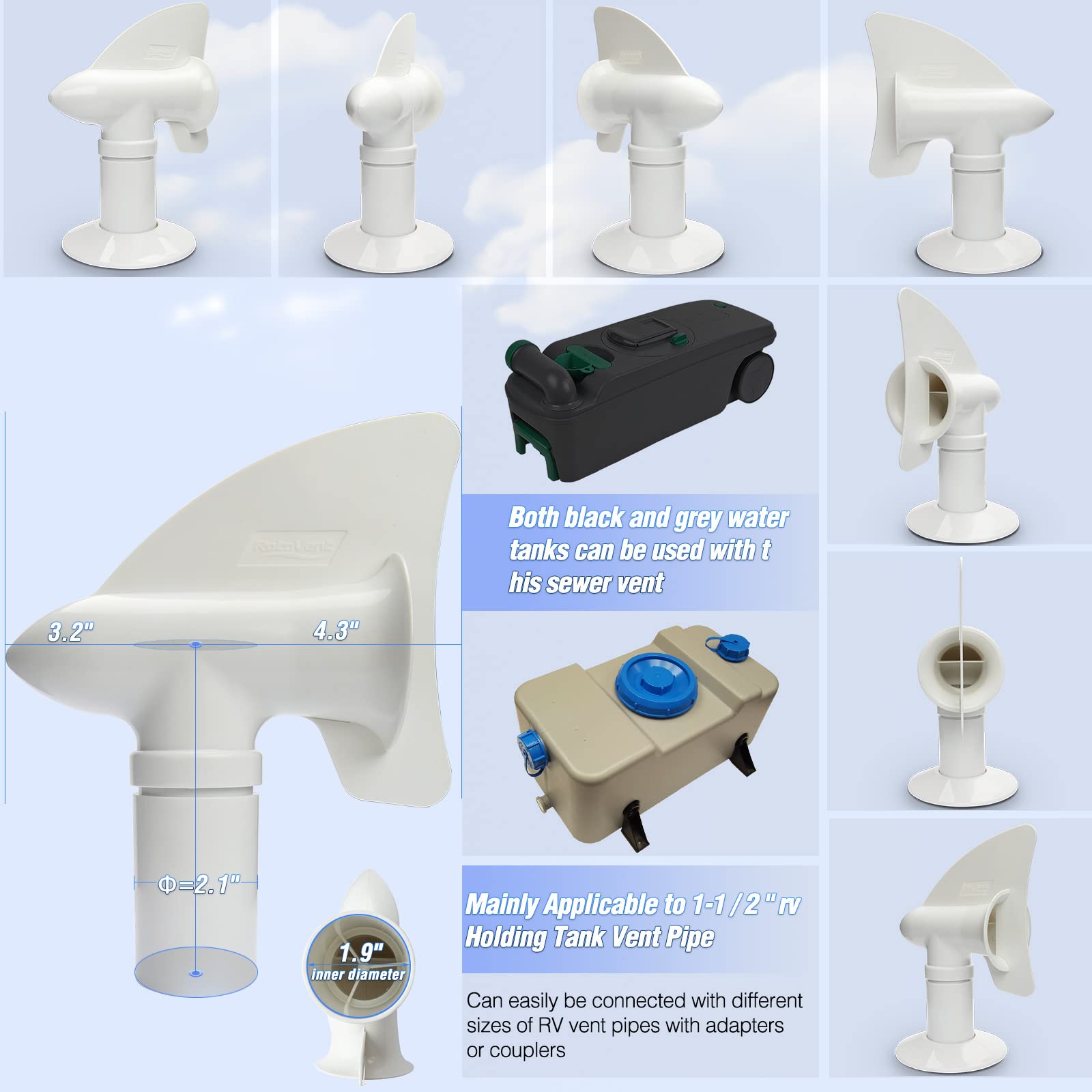 RotoVent on an RV at a campground highlighting odor control and fresh surroundings