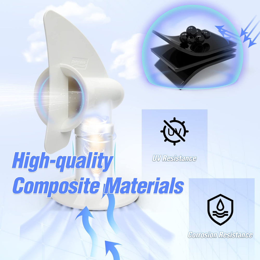 RotoVent material texture showcasing UV-resistant composite for long-lasting performance