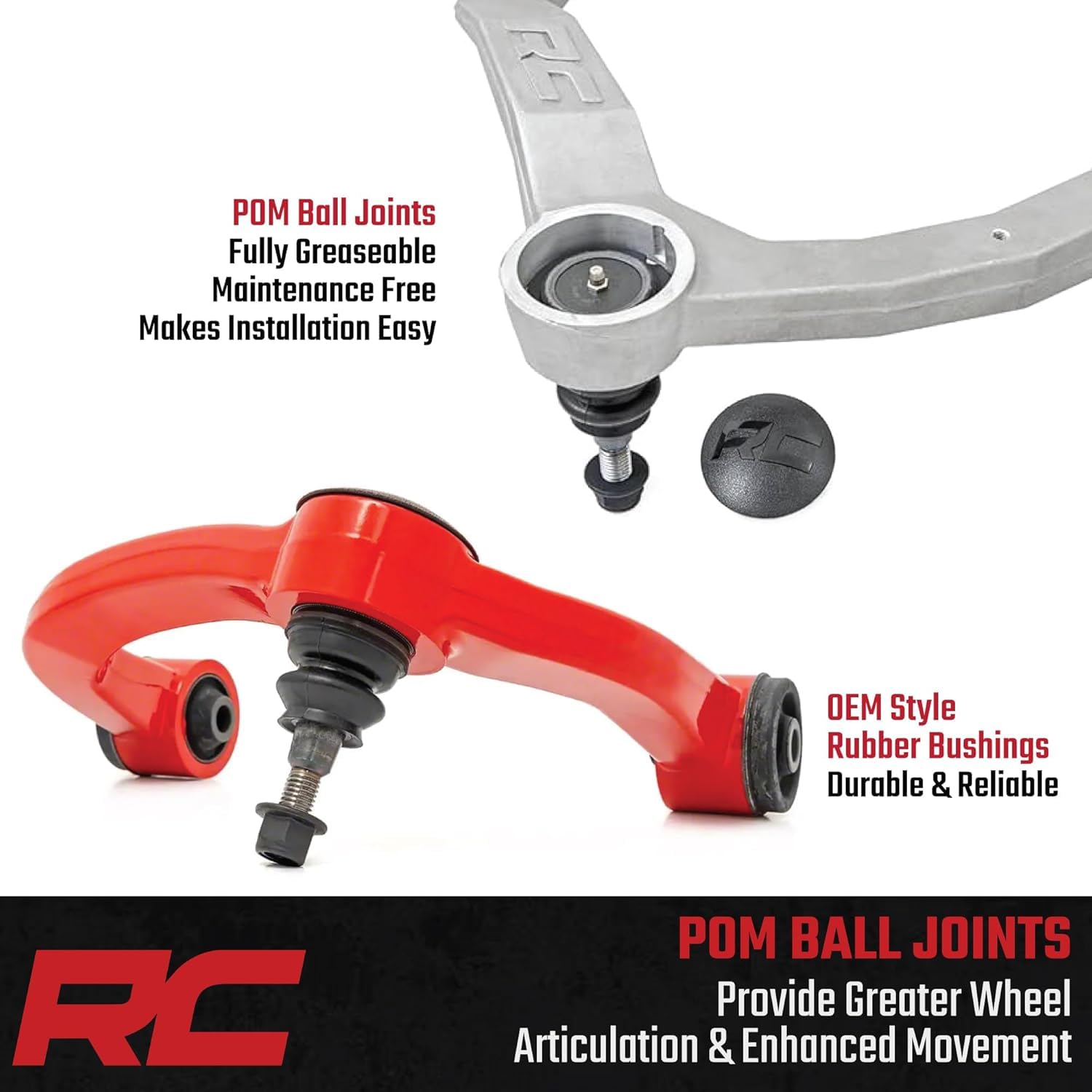 Rough Country installed on truck suspension demonstrating lift compatibility and fitment
