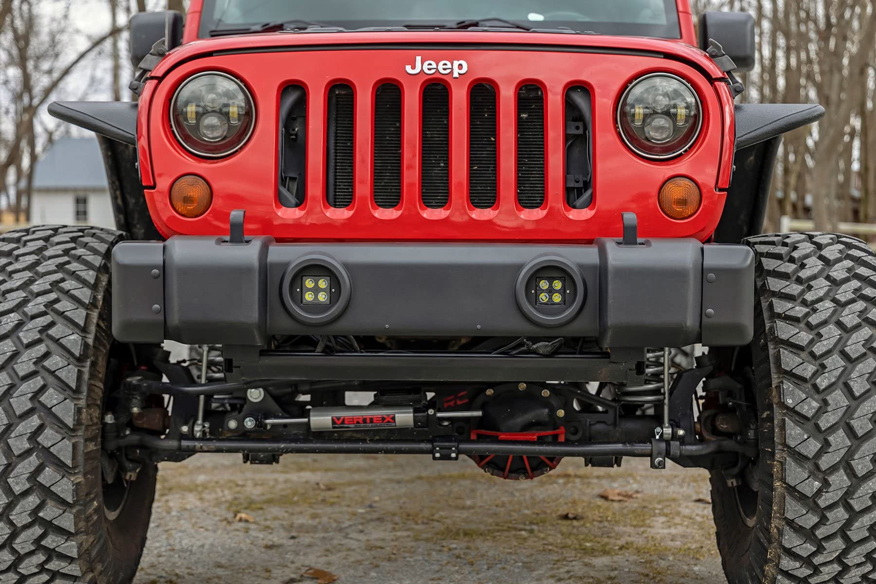 Rough Country before and after bumper comparison showing aggressive stubby conversion