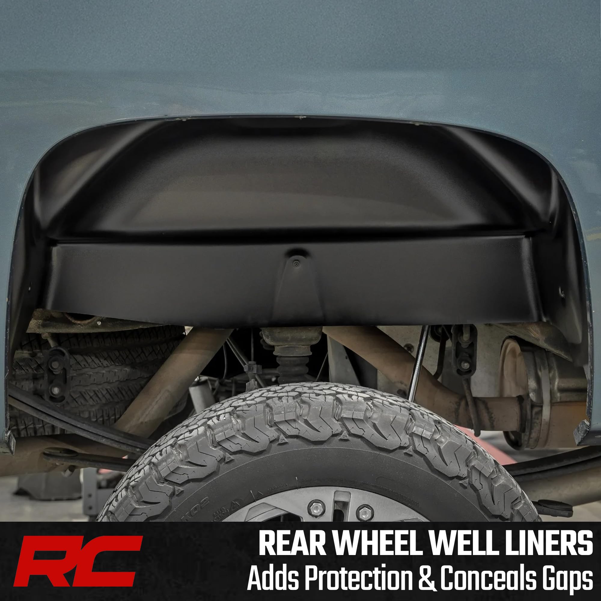 Rough Country detail shot of liner covering frame gap preventing debris buildup
