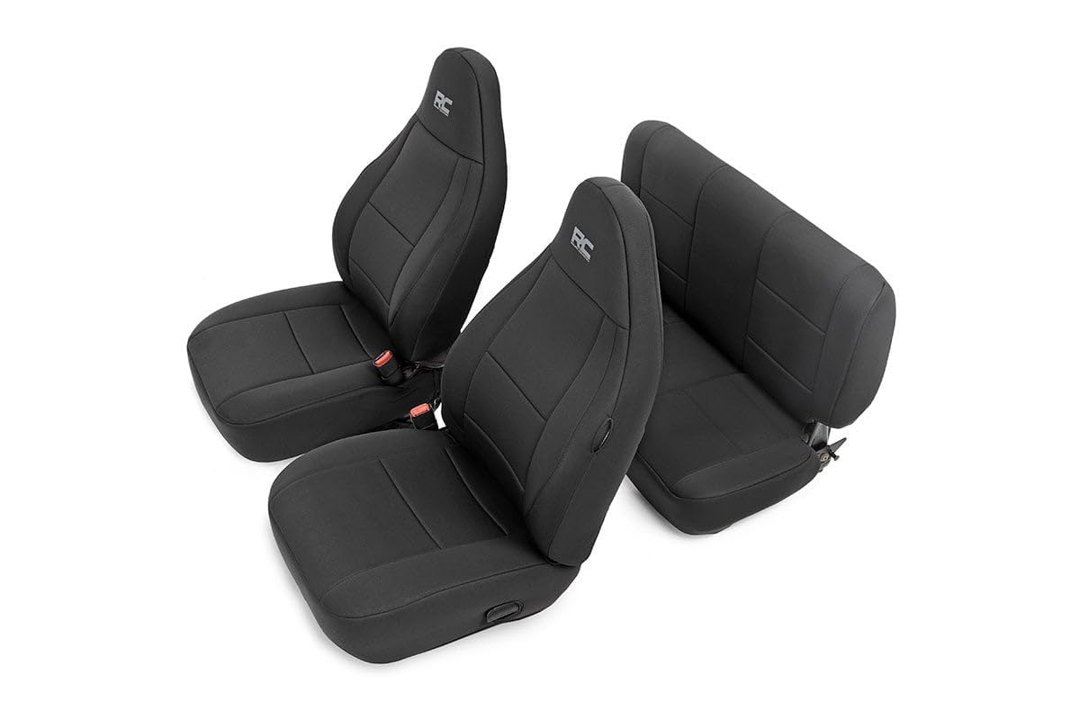 Rough Country front seat overview showing snug fit and protection