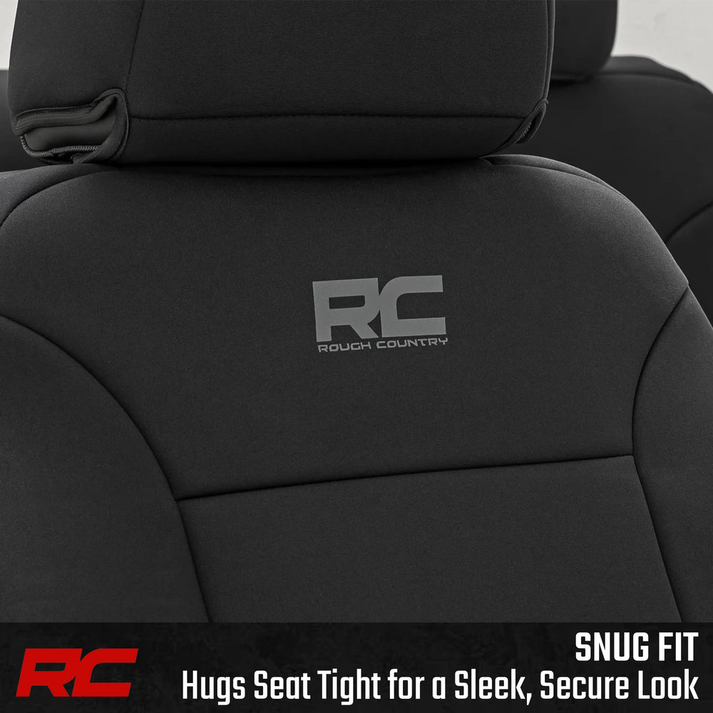 Rough Country headrest and center console coverage protecting high-wear areas