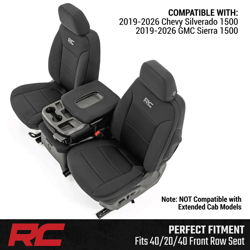 Rough Country lifestyle shot of truck interior showing upgraded protected seats