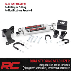 Rough Country mounted on Jeep Wrangler JK demonstrating reduced steering vibration