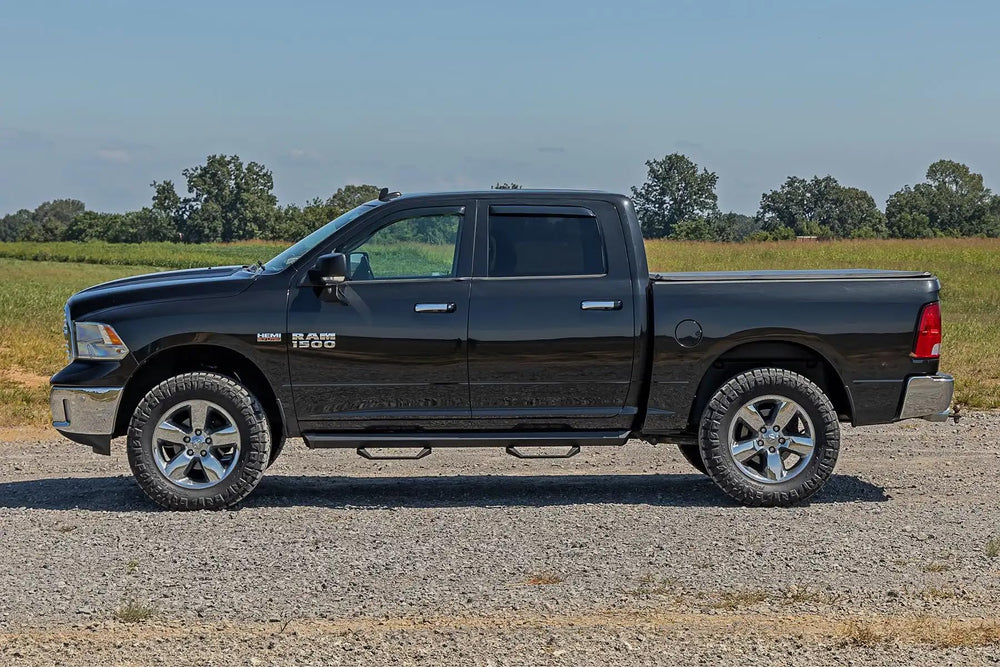 Rough Country size comparison next to tire showing accurate fit and scale