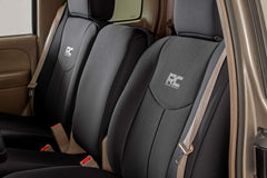 Rough Country installed on driver seat demonstrating snug fit and comfort