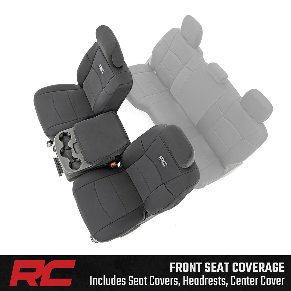 Rough Country cover on seat illustrating precise size and scale fit