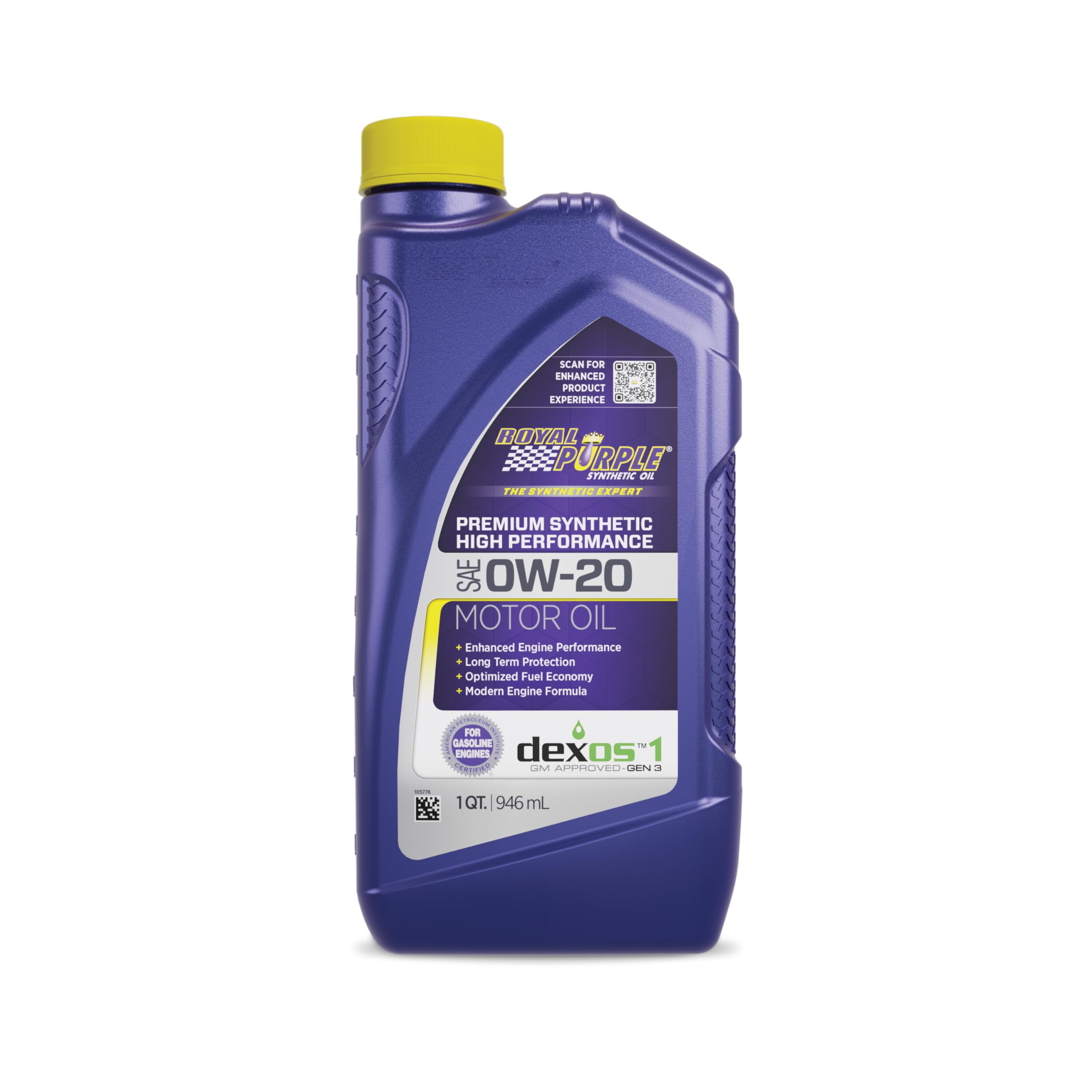Royal Purple front quart bottle showing label and easy-pour neck for clean refills