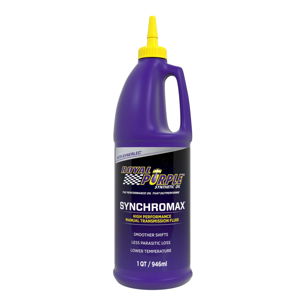 Royal Purple Synchromax front label showing product identification and benefits
