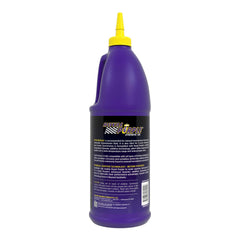 Royal Purple Synchromax being poured into a transmission, demonstrating easy application