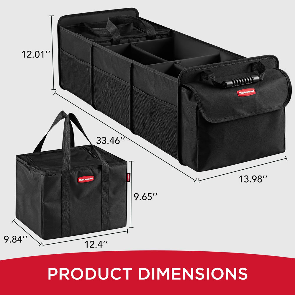 Rubbermaid folded flat organizer demonstrating compact storage to save space when not in use