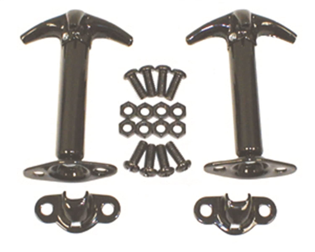 Rugged Ridge front view of hood catch kit showing durable design and secure fit