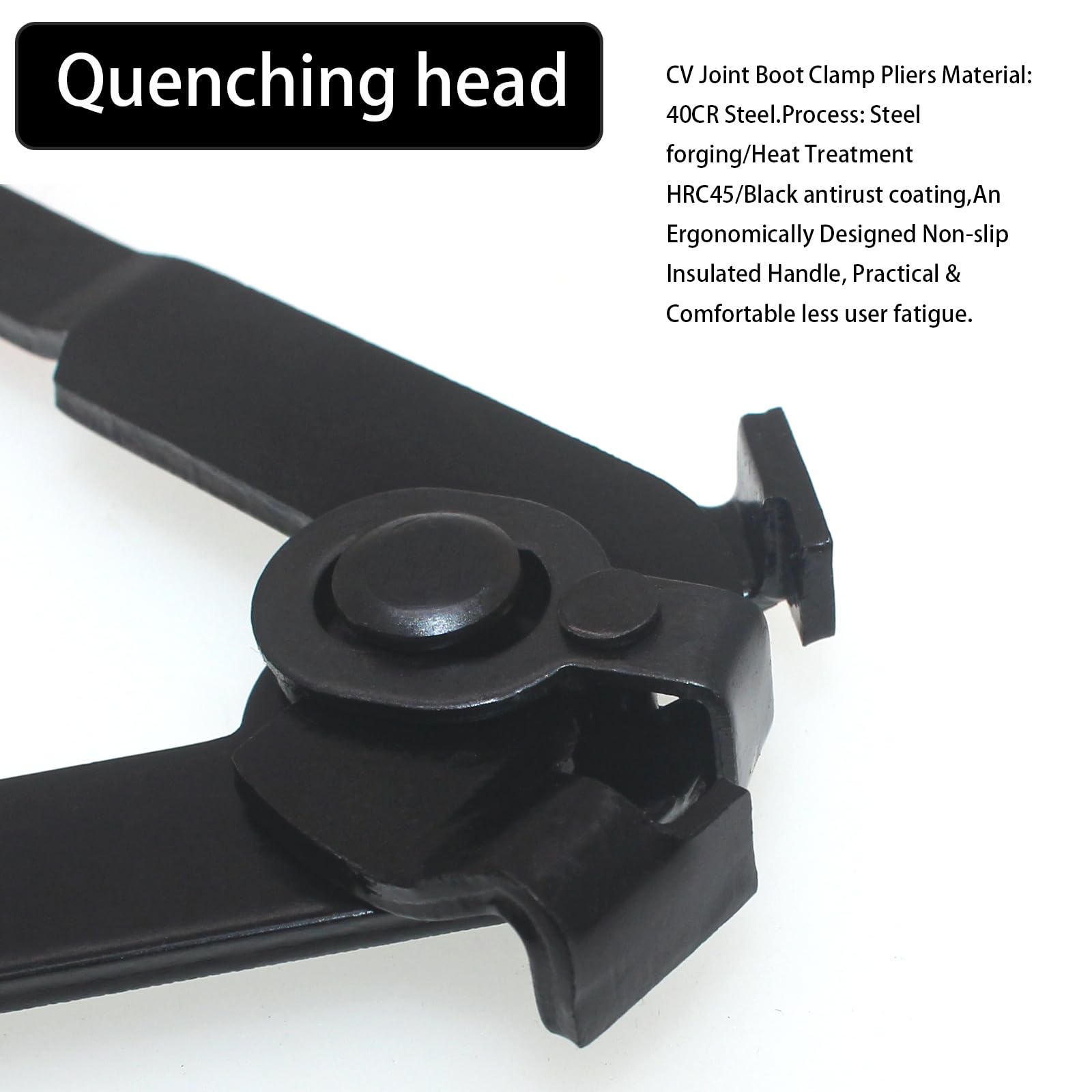 RUITONDA pliers in use compressing a CV boot clamp for secure fit
